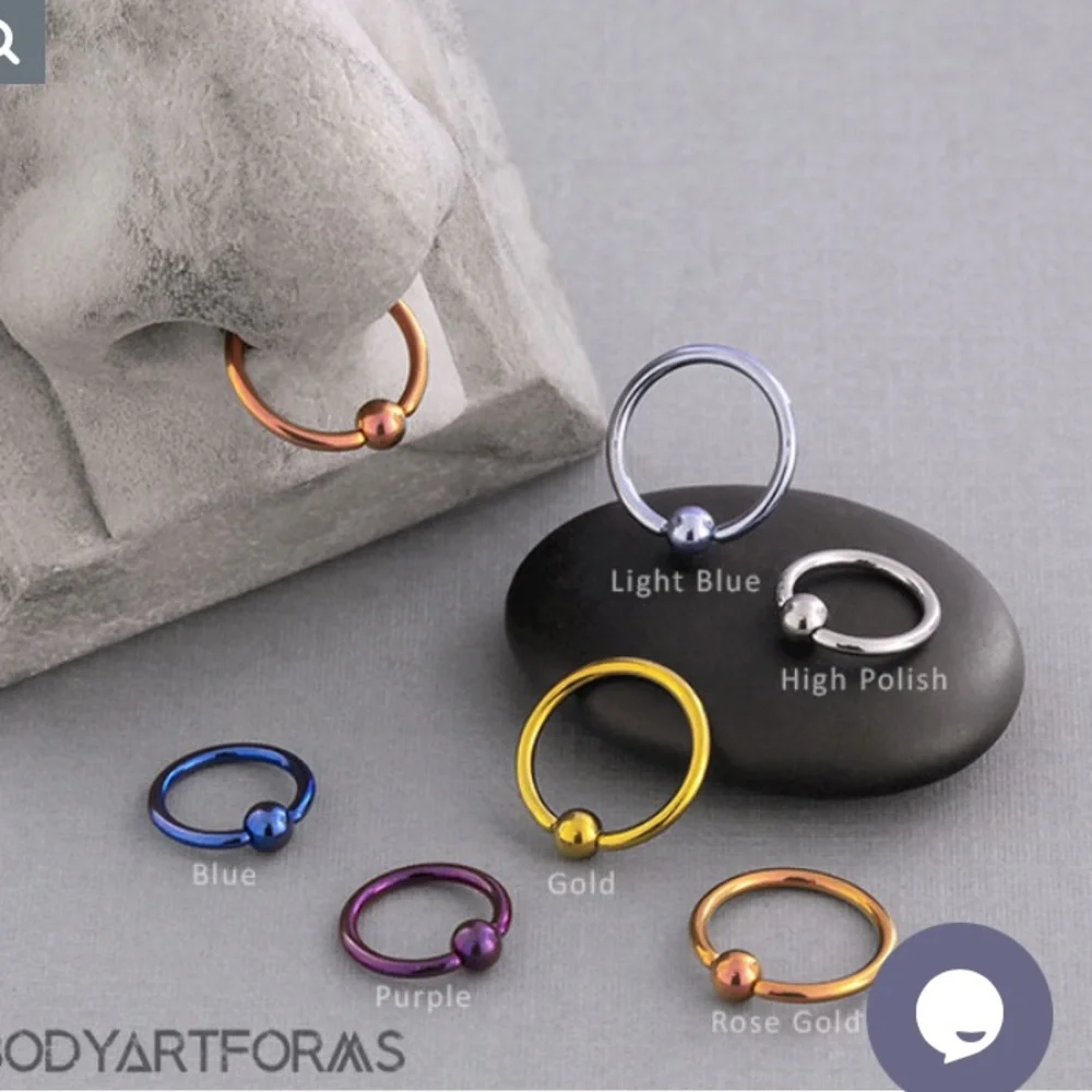Bodyartforms Hi Polish Captive Bead Ring-Unisex
